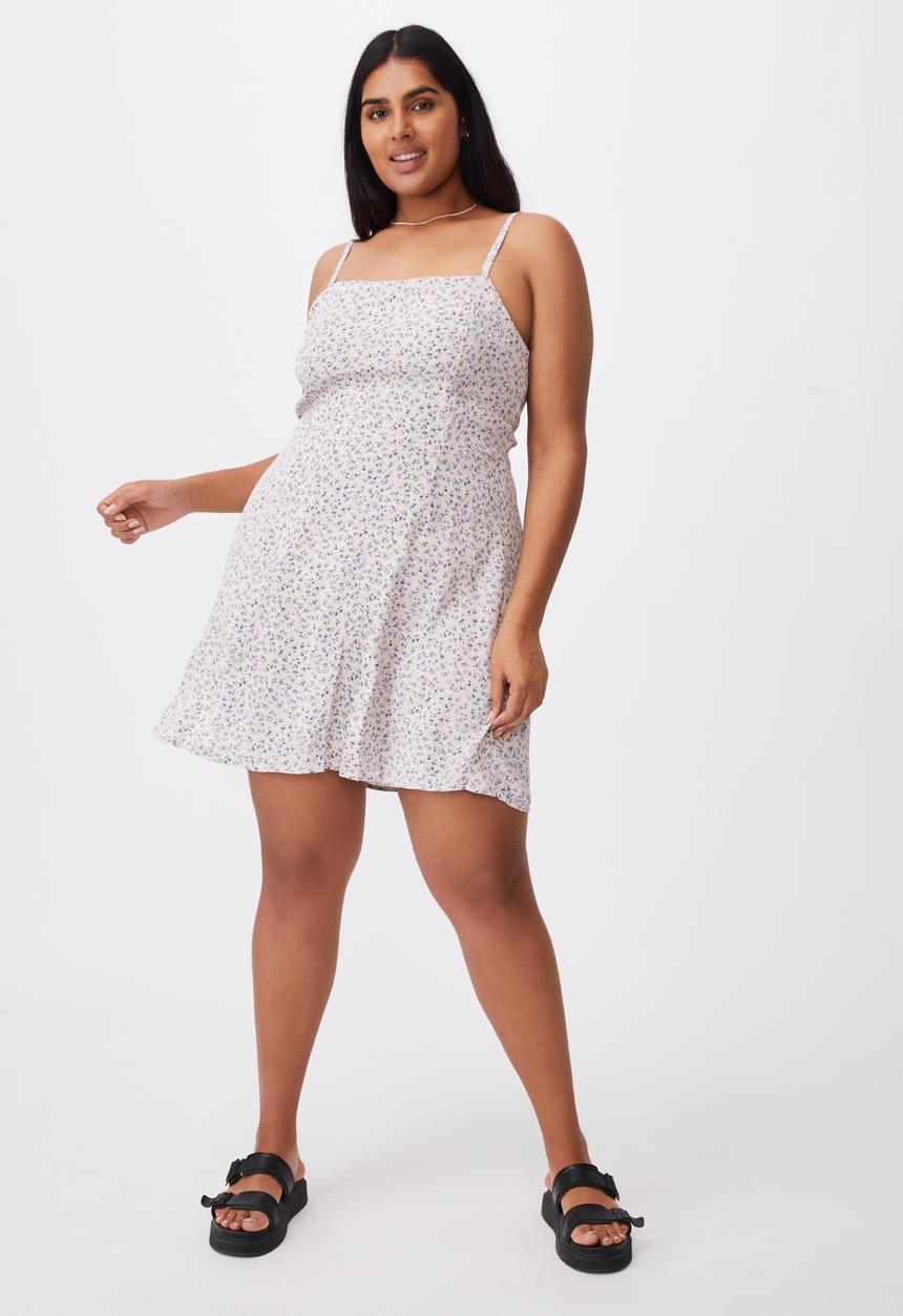 Cotton On - Curve woven kendall dress - hilda ditsy frosty lilac