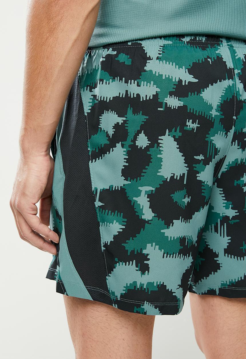 Under Armour - Ua launch sw 5'' camo short - teal & black