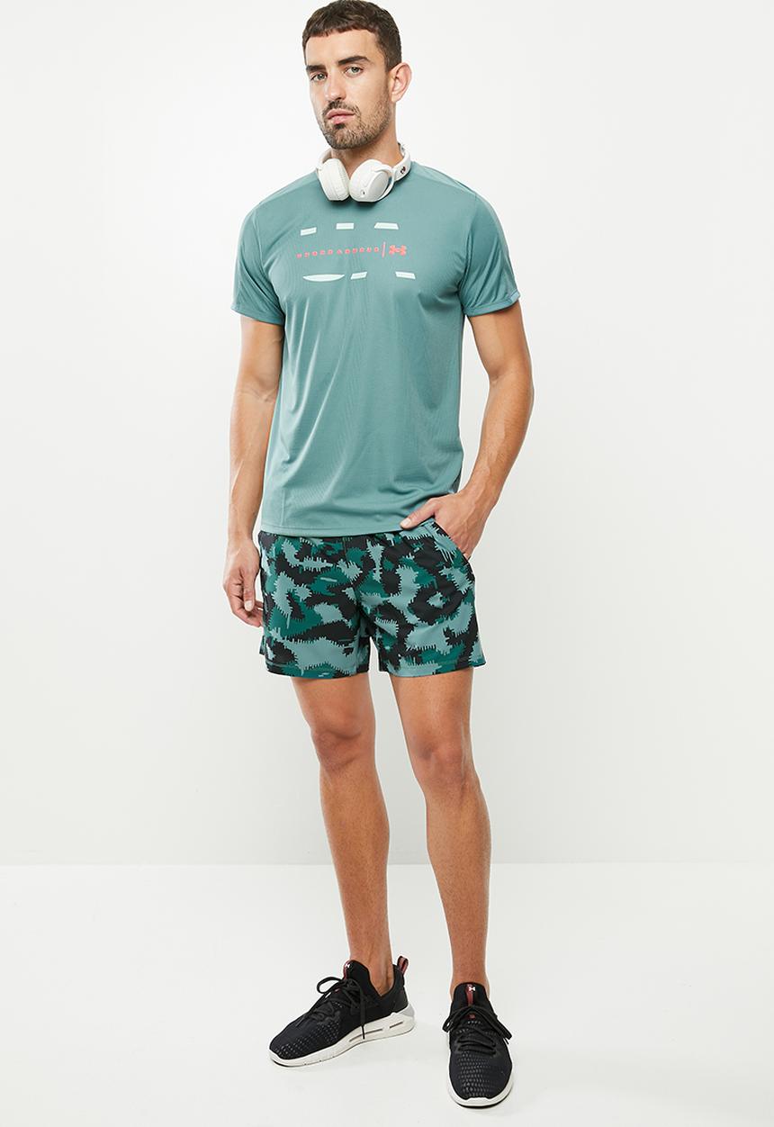 Under Armour - Ua launch sw 5'' camo short - teal & black