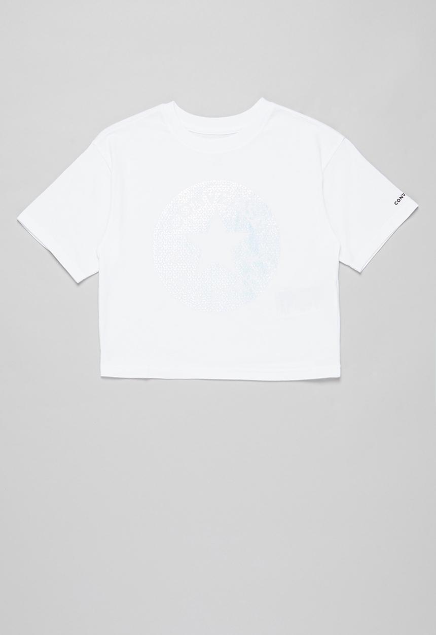 Converse - Cnvg faux sequin chuck boxy tee - white