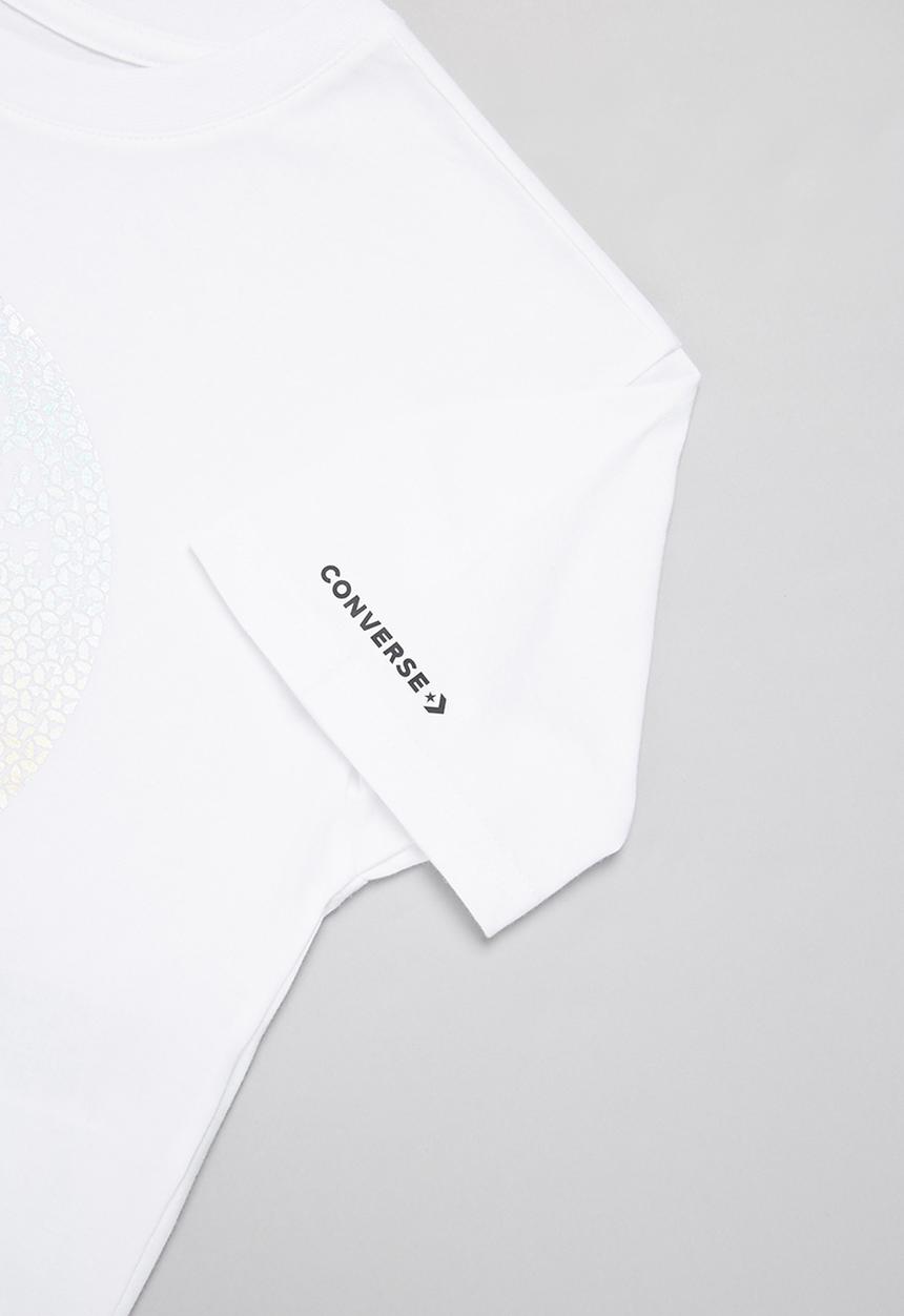 Converse - Cnvg faux sequin chuck boxy tee - white