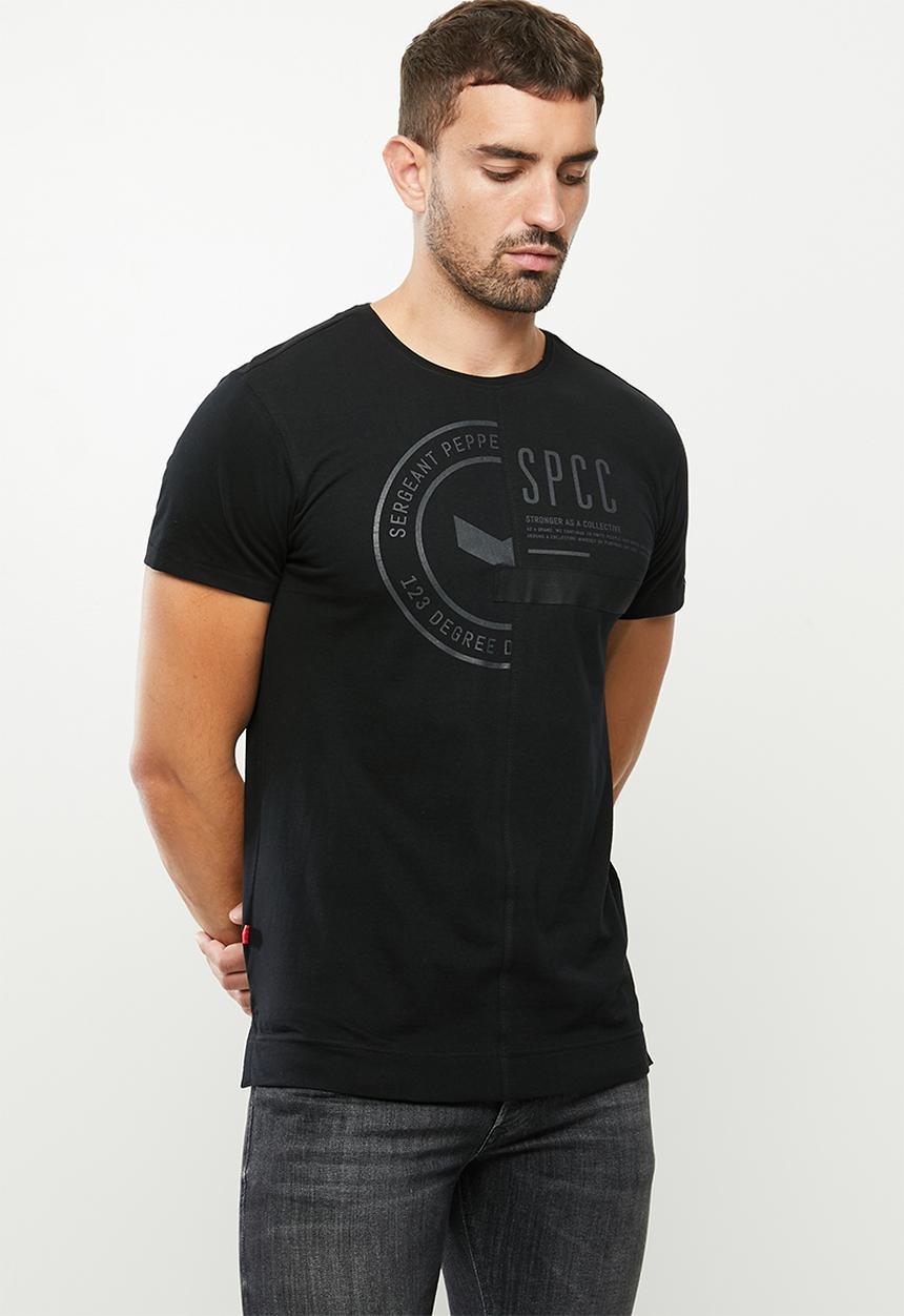 S.P.C.C - Premium side slit straight hem T-shirt - black