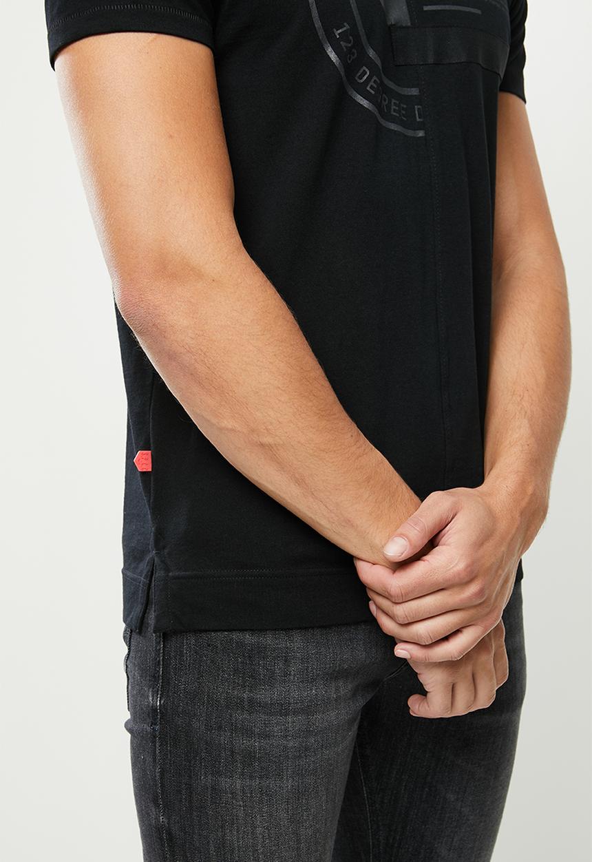 S.P.C.C - Premium side slit straight hem T-shirt - black