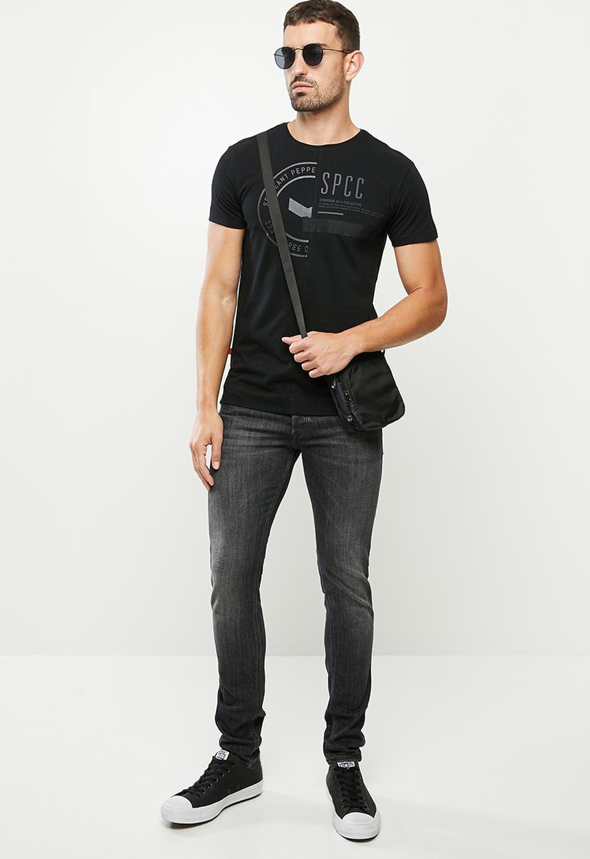 S.P.C.C - Premium side slit straight hem T-shirt - black