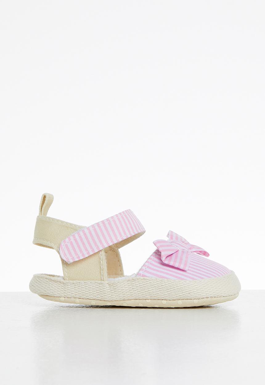 Pop Candy - Girls stripe bow sandal - pink