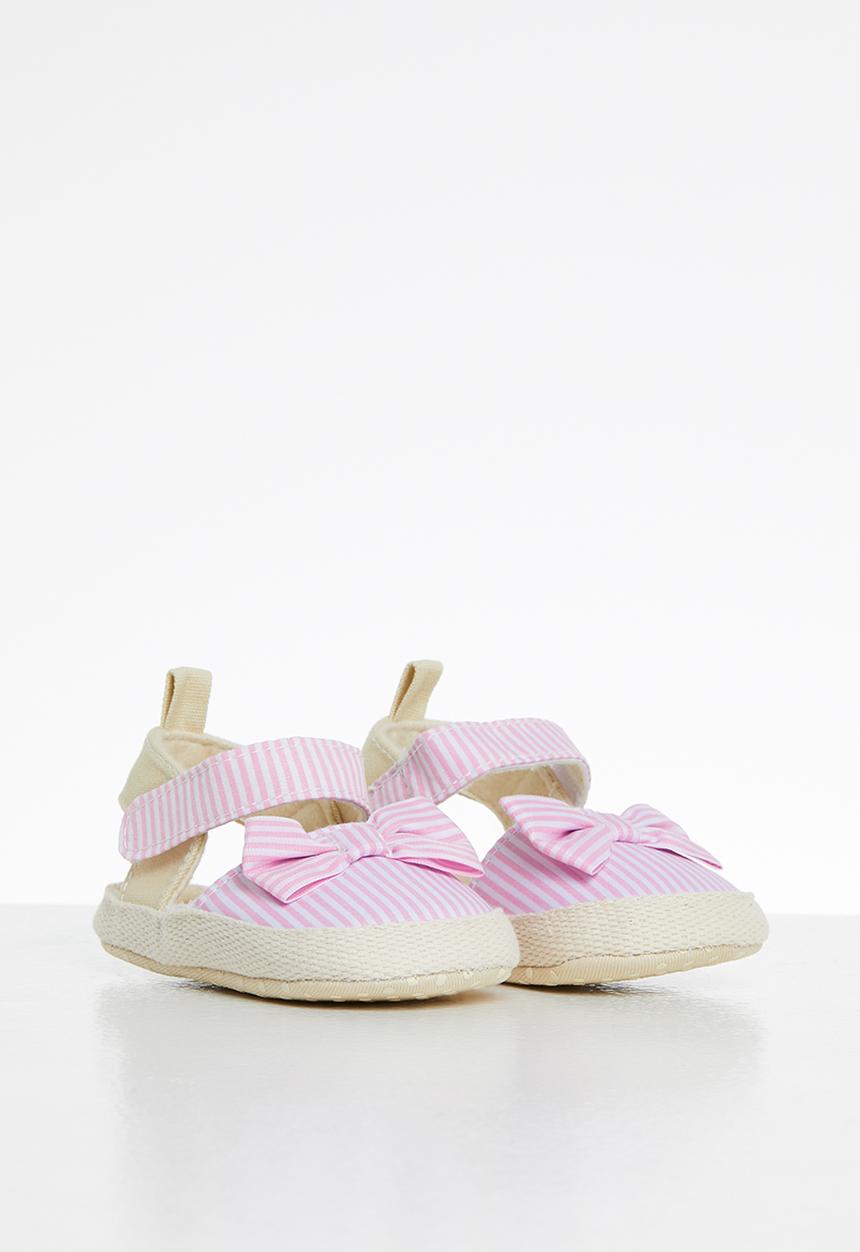 Pop Candy - Girls stripe bow sandal - pink