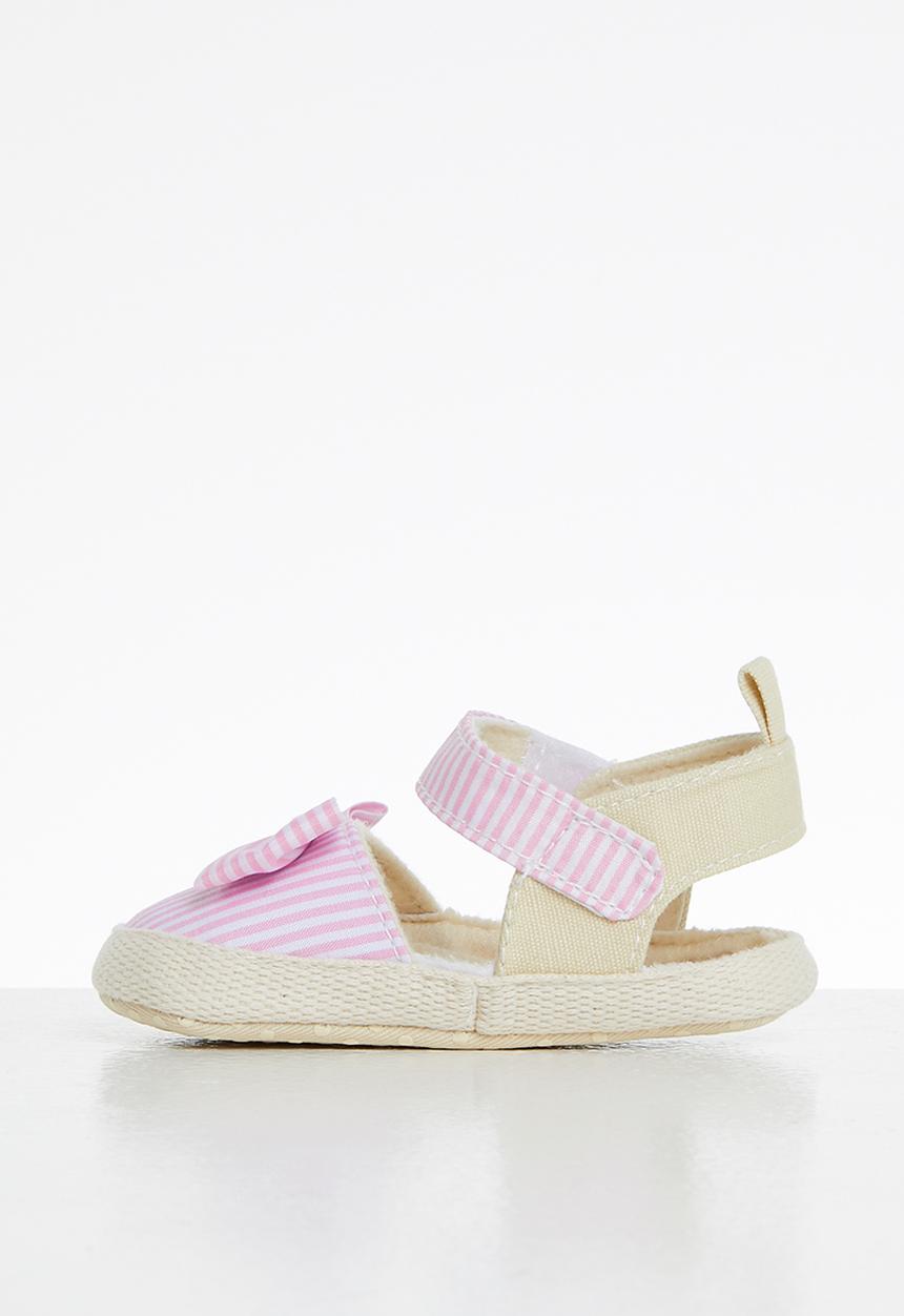 Pop Candy - Girls stripe bow sandal - pink