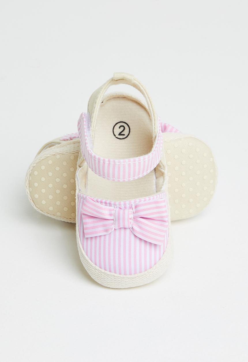 Pop Candy - Girls stripe bow sandal - pink