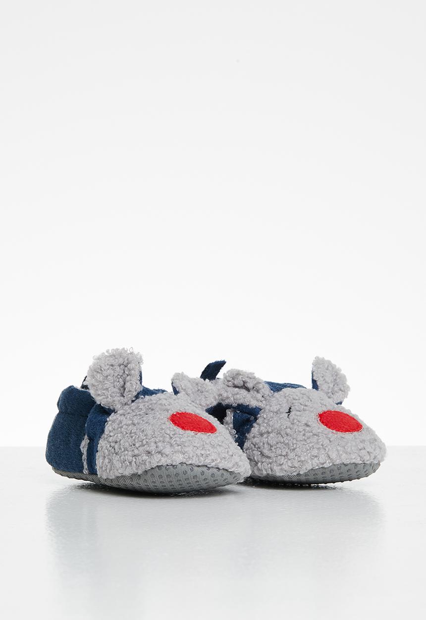 Pop Candy - Bear slip on - navy & grey