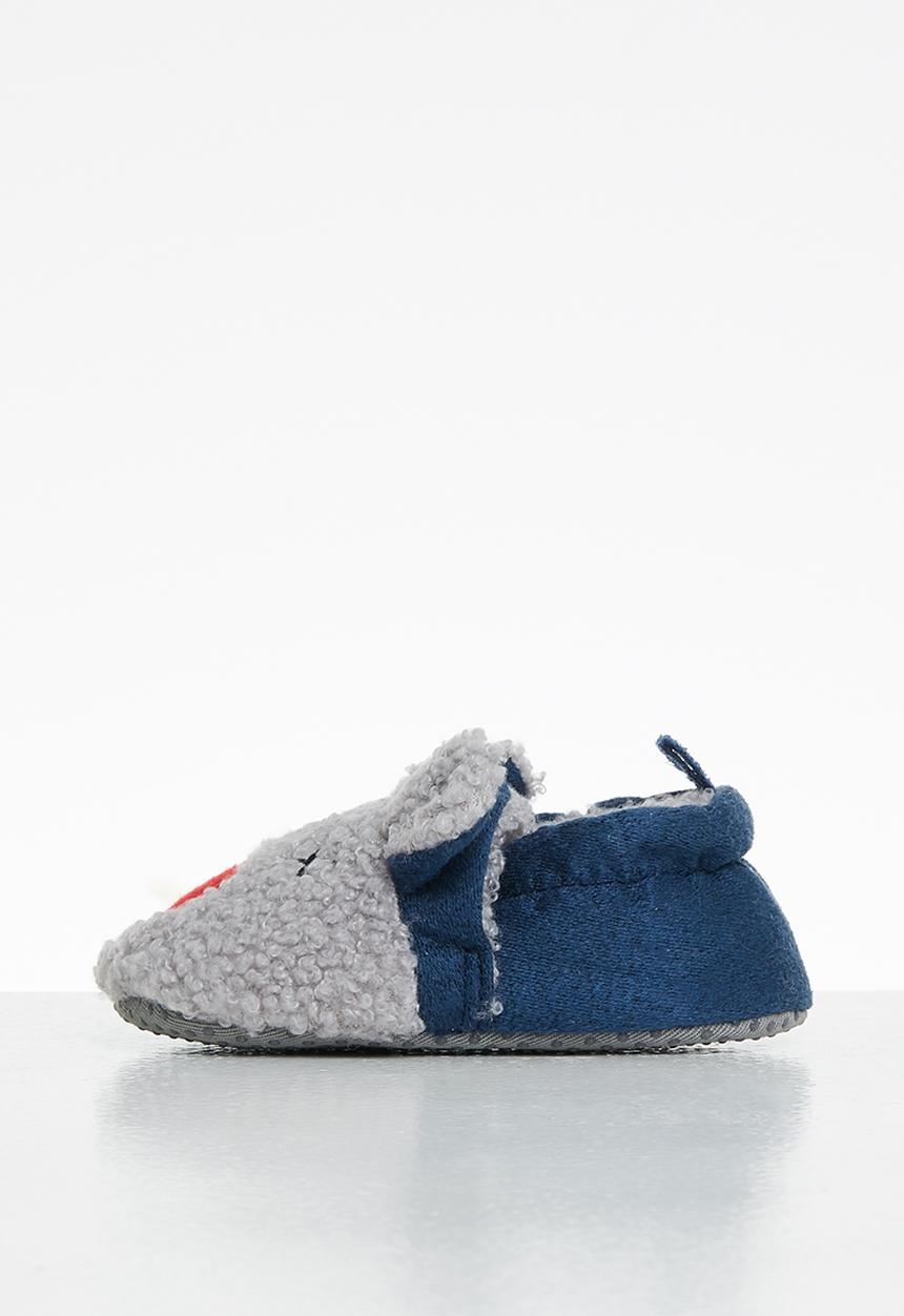 Pop Candy - Bear slip on - navy & grey