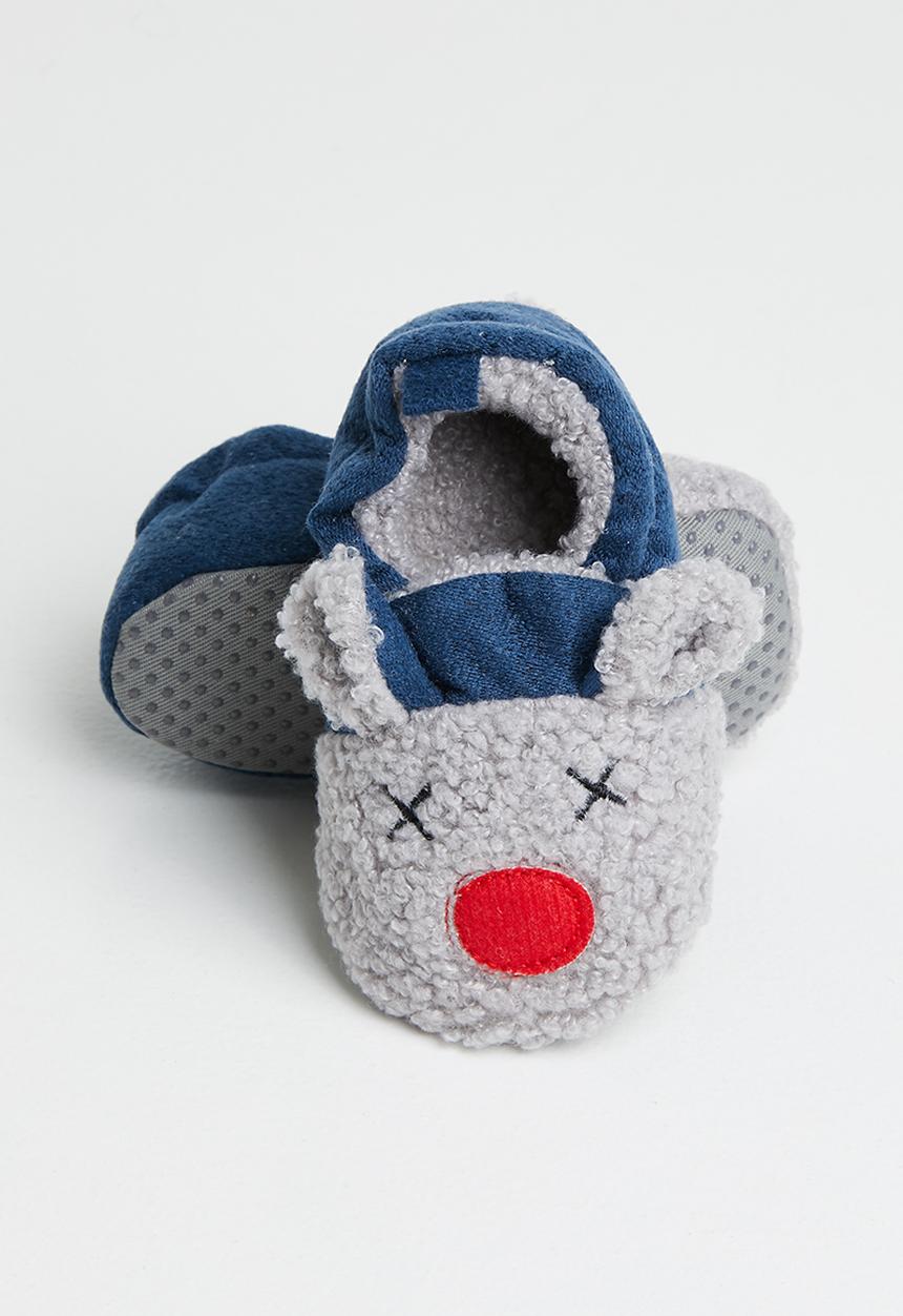Pop Candy - Bear slip on - navy & grey