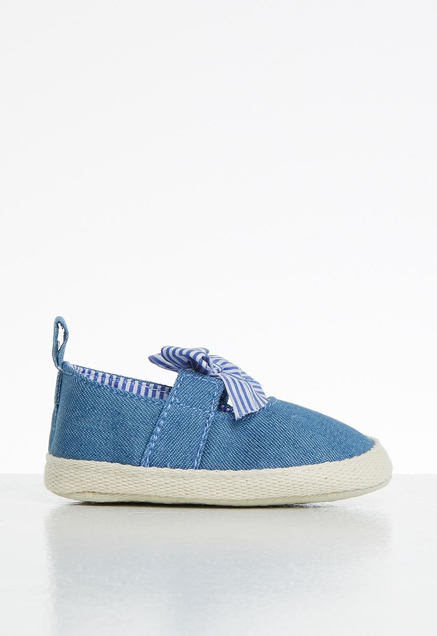 Pop Candy - Girls bow pump - blue & white
