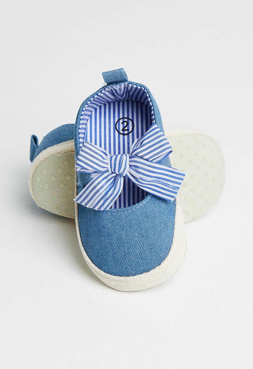 Pop Candy - Girls bow pump - blue & white