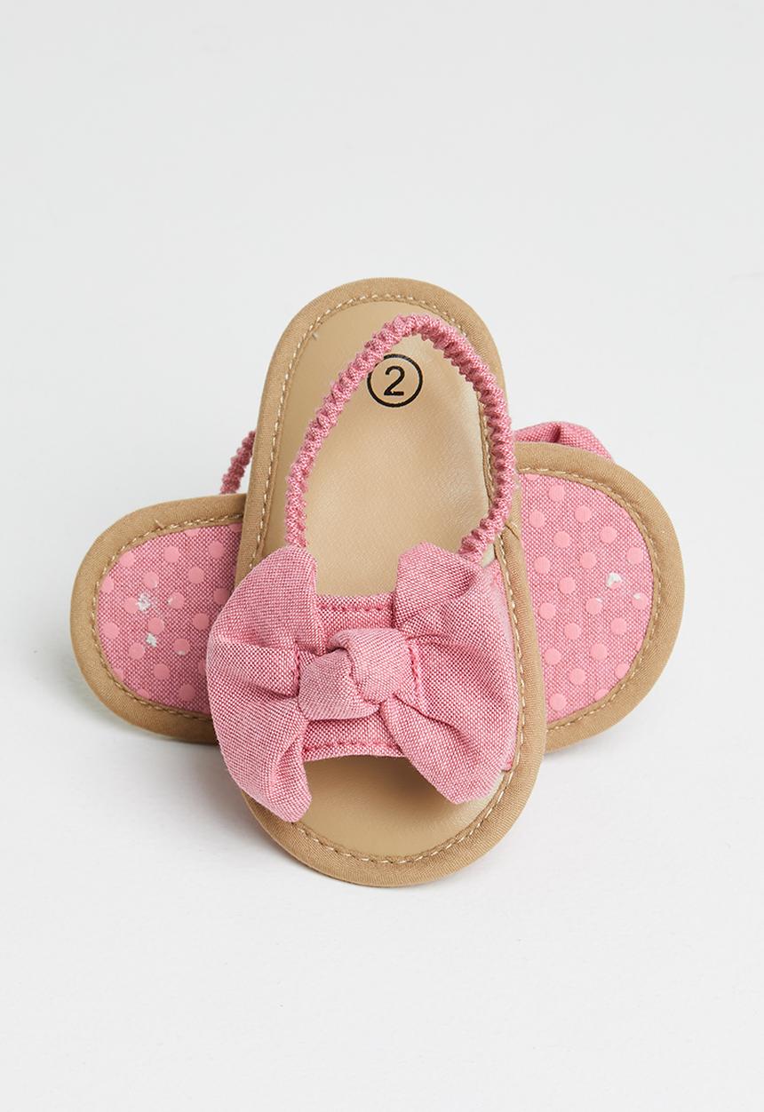 Pop Candy - Girls bow elastic sandal - dark pink