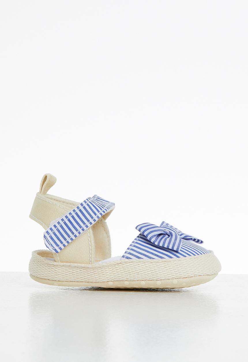 Pop Candy - Girls stripe bow sandal - blue