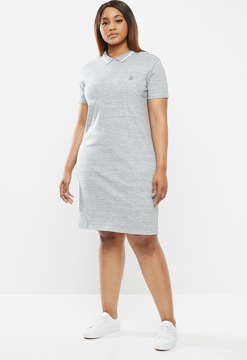 POLO - Plus Bella short sleeve stretch golfer dress - grey 