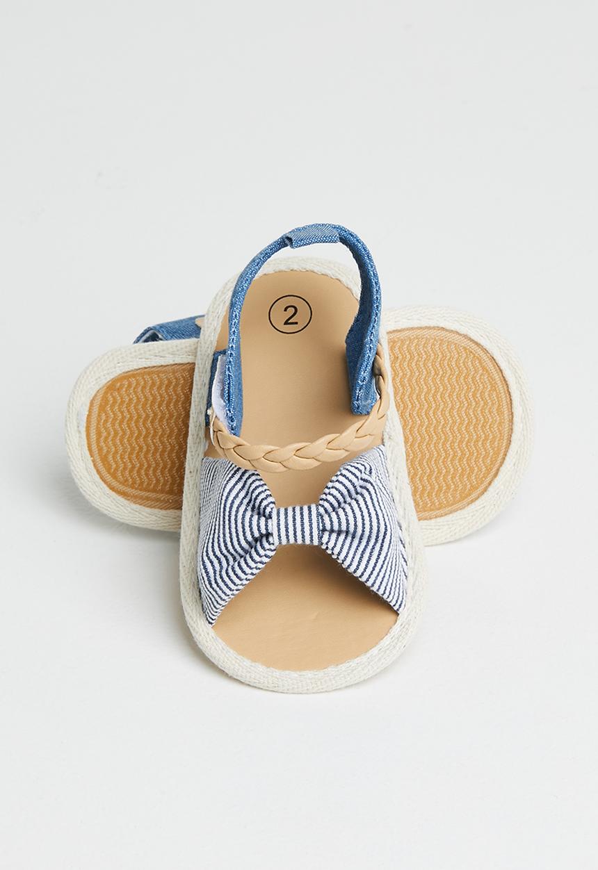 Pop Candy - Girls stripe sandal - navy & white