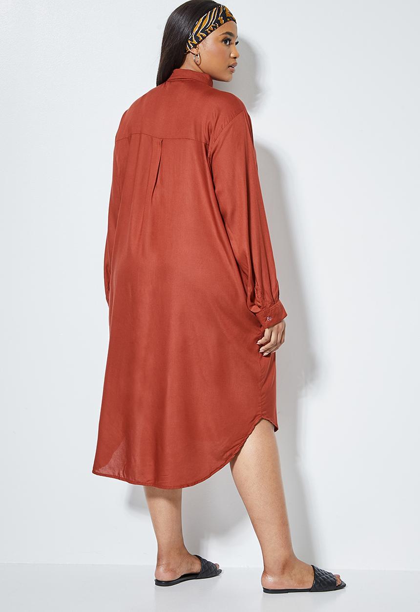 Superbalist - Midi shirt dress - tobacco