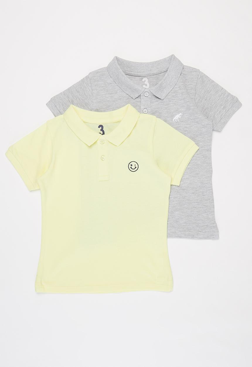 Cotton On - 2 Pack kendricks polo - grey & yellow 
