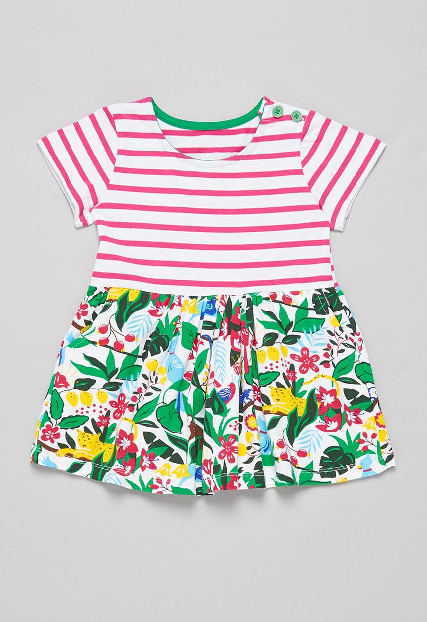 Pop Candy - Girls stripe & floral dress - multi