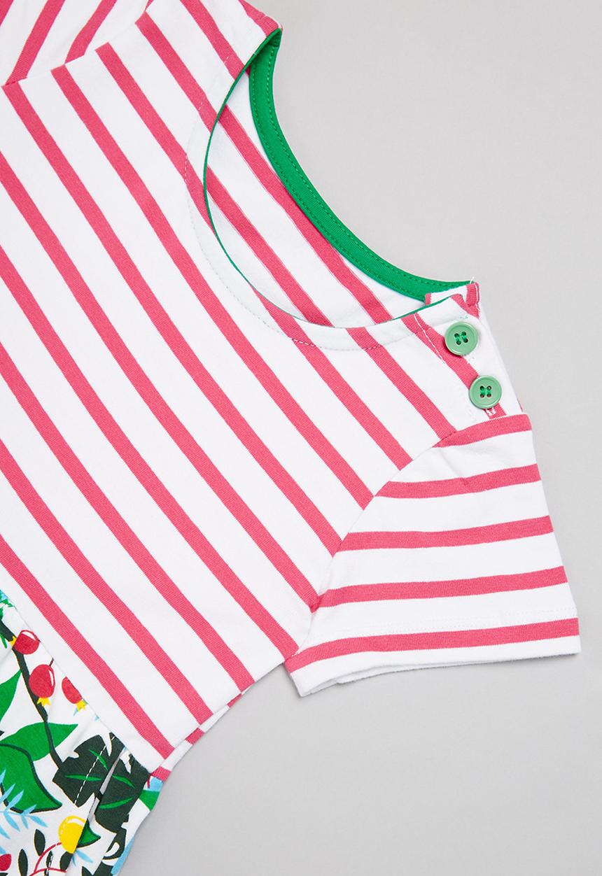 Pop Candy - Girls stripe & floral dress - multi