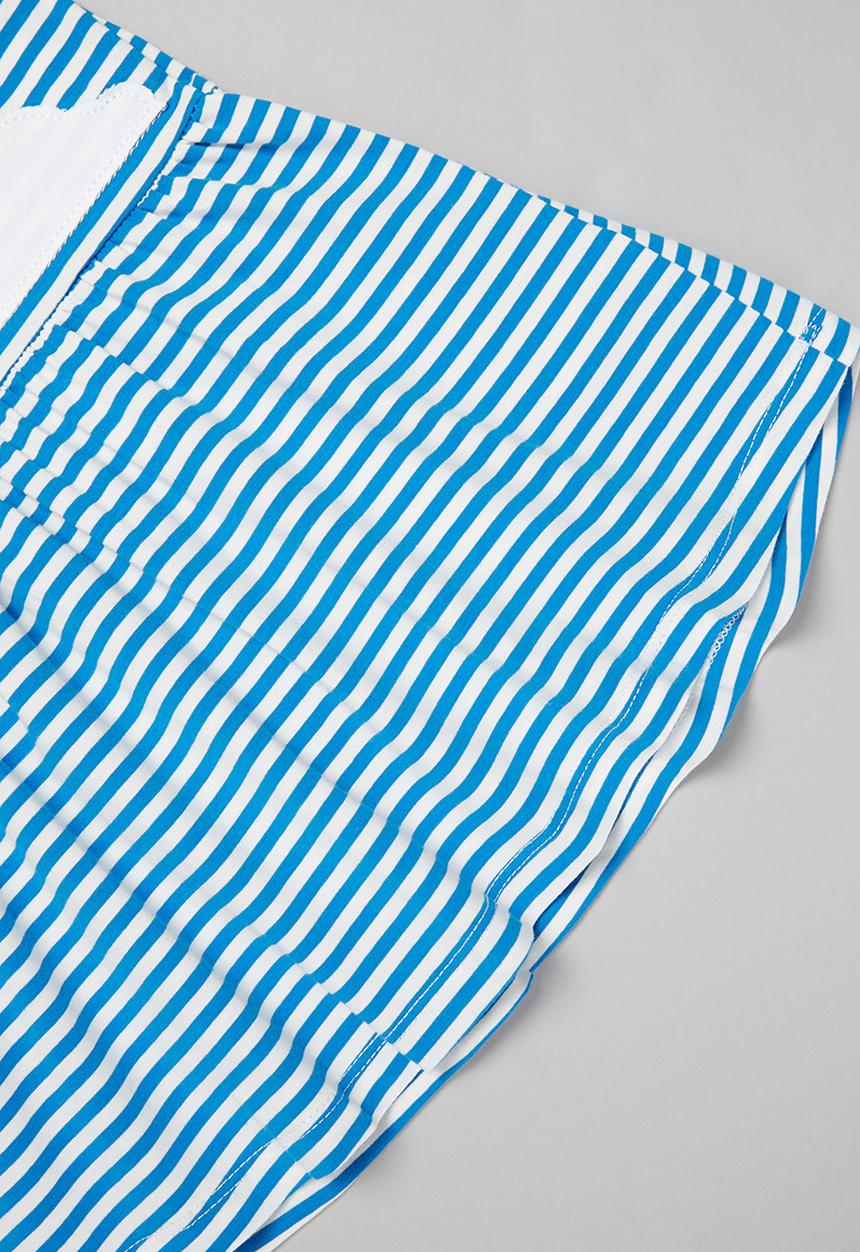Pop Candy - Girls stripe rainbow dress - blue & white