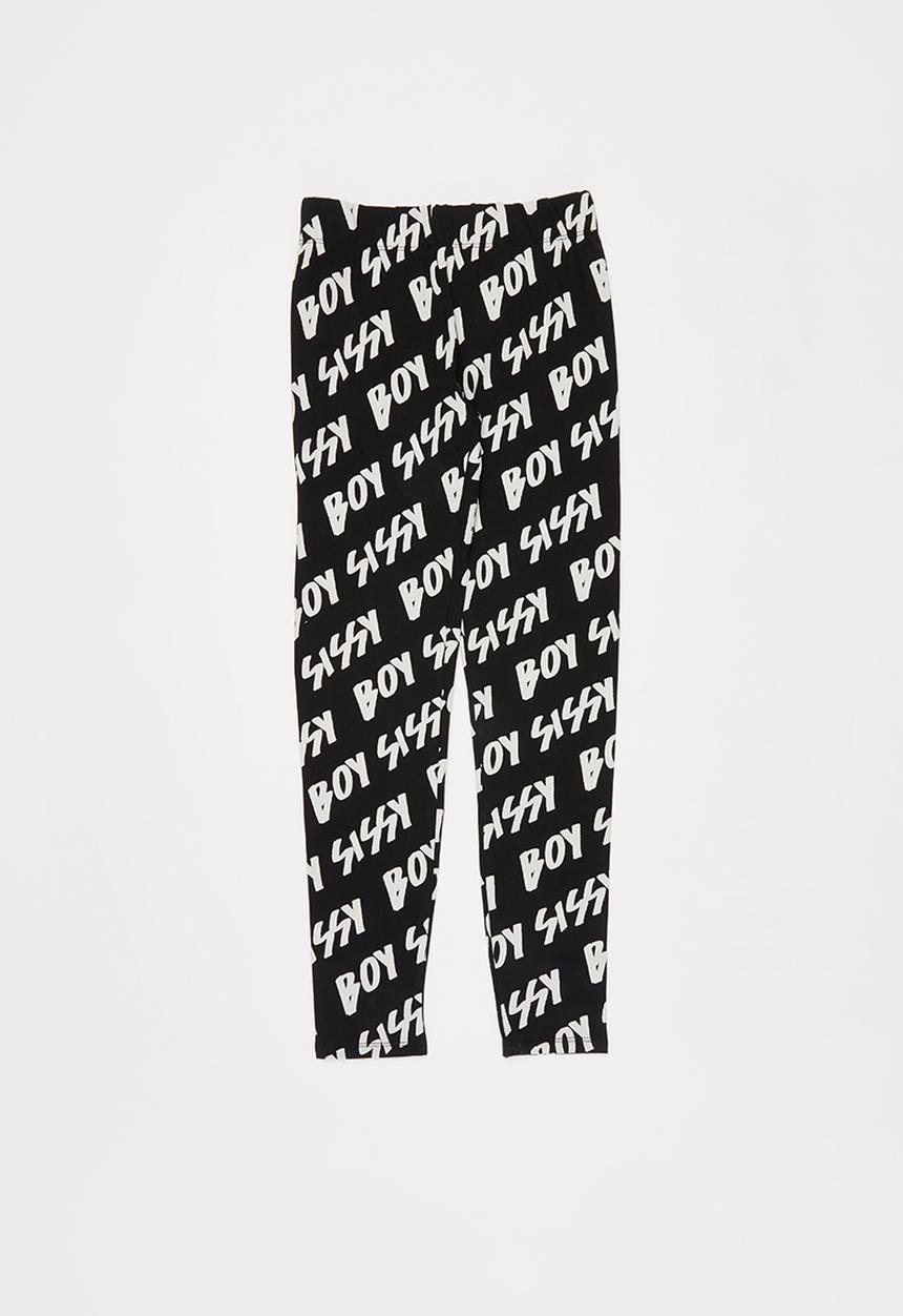 SISSY BOY - Loud and clear leggings - black & white