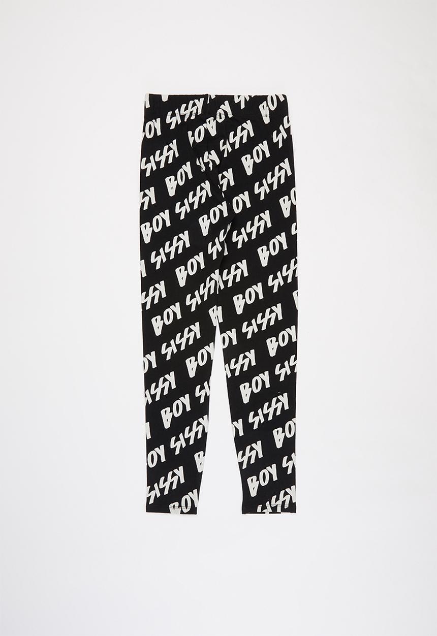 SISSY BOY - Loud and clear leggings - black & white