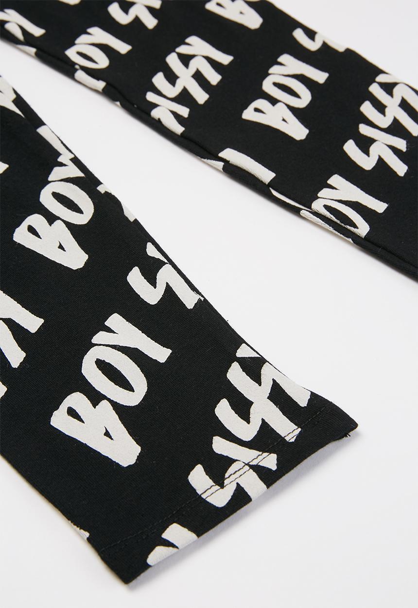 SISSY BOY - Loud and clear leggings - black & white