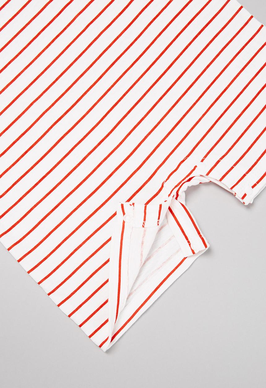 Pop Candy - Baby boys stripe romper - white & red