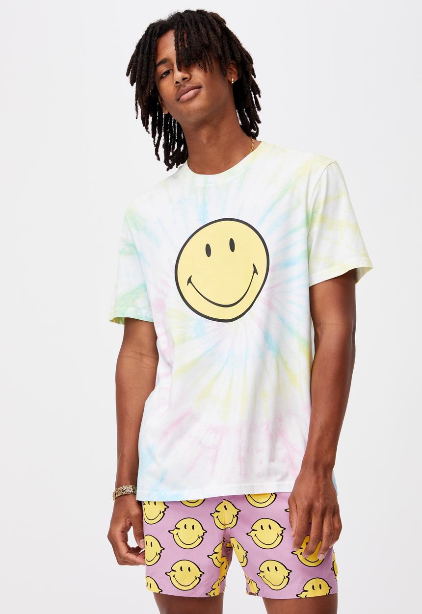 Factorie - Elevated regular license T-shirt - lcn smi tie dye/smiley