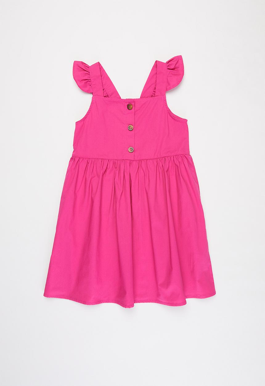 Superbalist Kids - Frill shoulder strap button dress - pink
