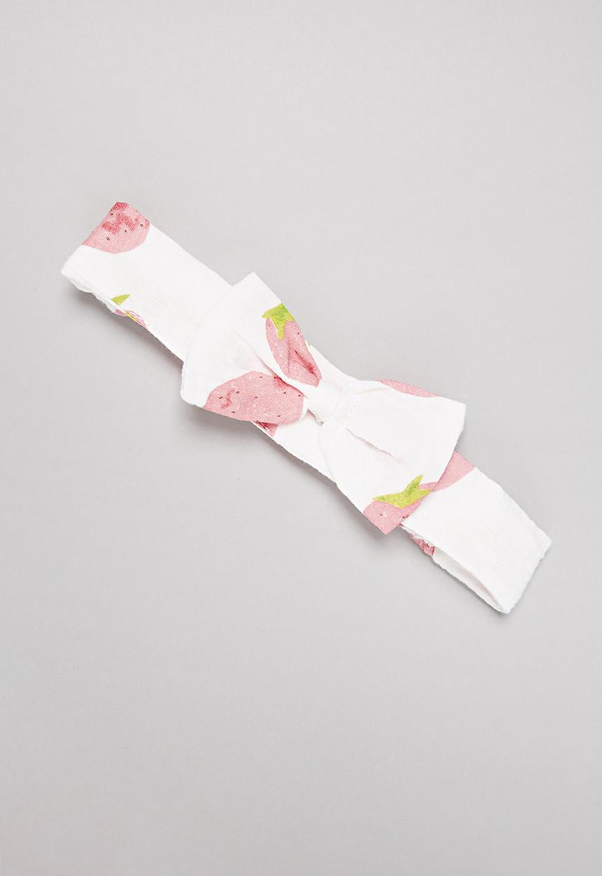 Pop Candy - Girls strawberry playsuit & headband set - white & pink 