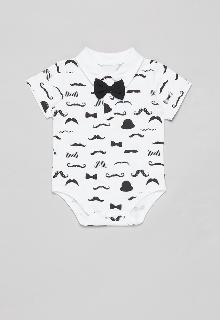 Pop Candy - Shorts with braces & tee set - black & white 