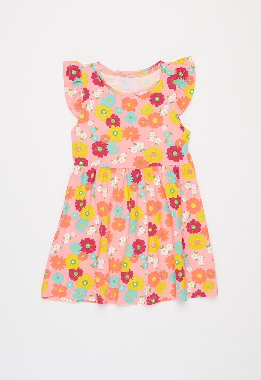 Pop Candy - Girls floral flutter sleeve dress - multi