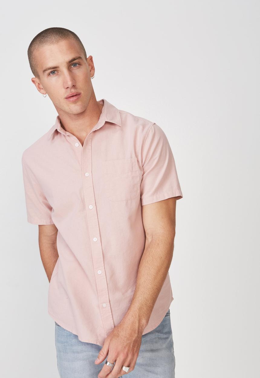 Cotton On - Vintage prep short sleeve shirt - dusty pink