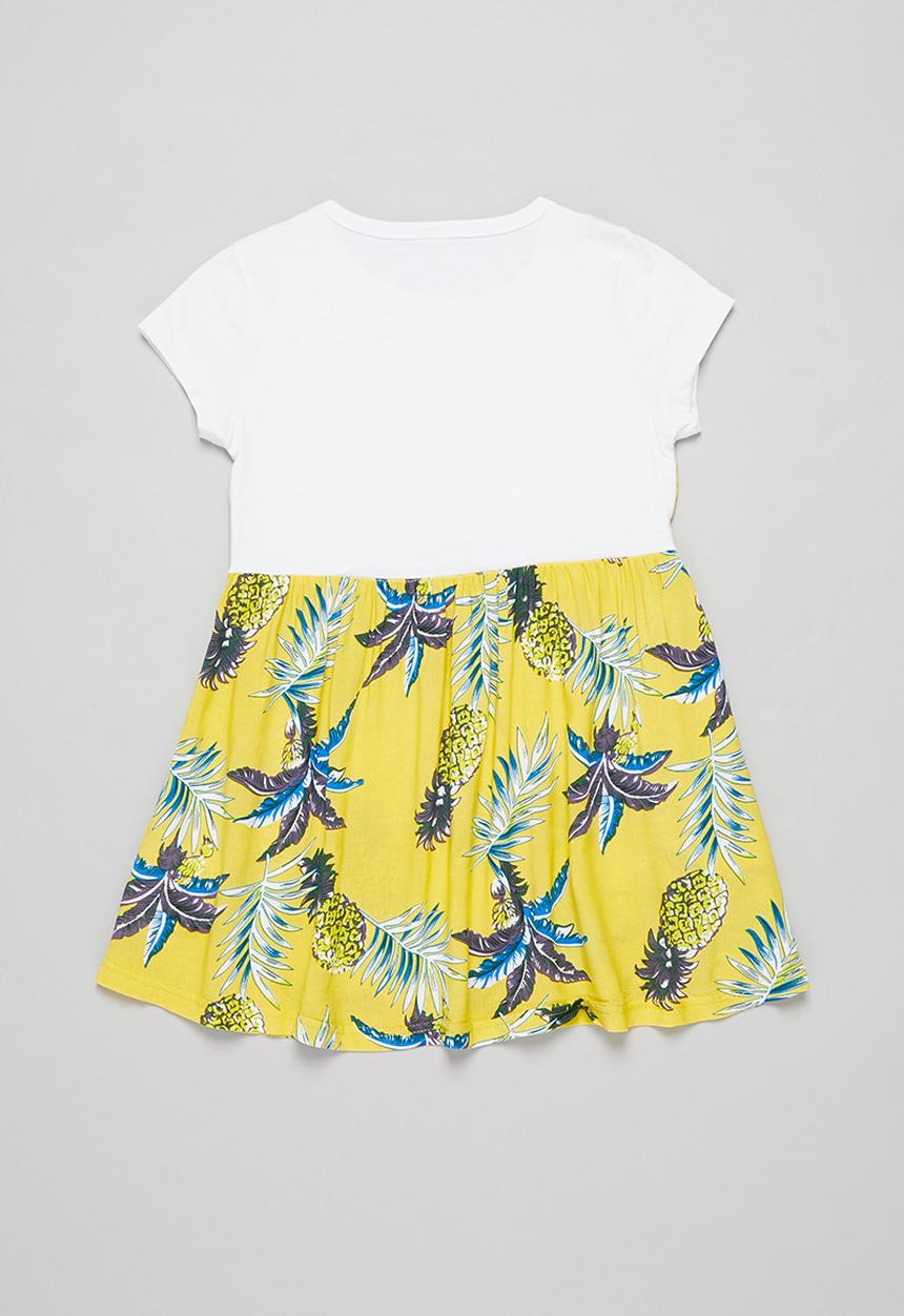 Pop Candy - Floral dress & tee set - yellow & white