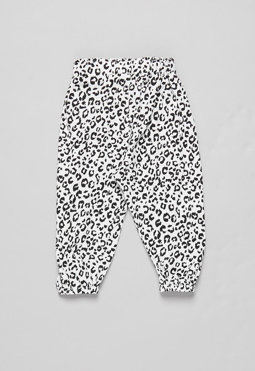 Pop Candy - Girls animal print pants - black & white