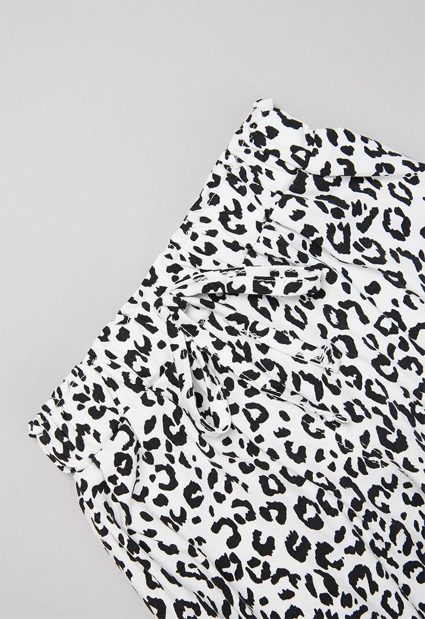 Pop Candy - Girls animal print pants - black & white