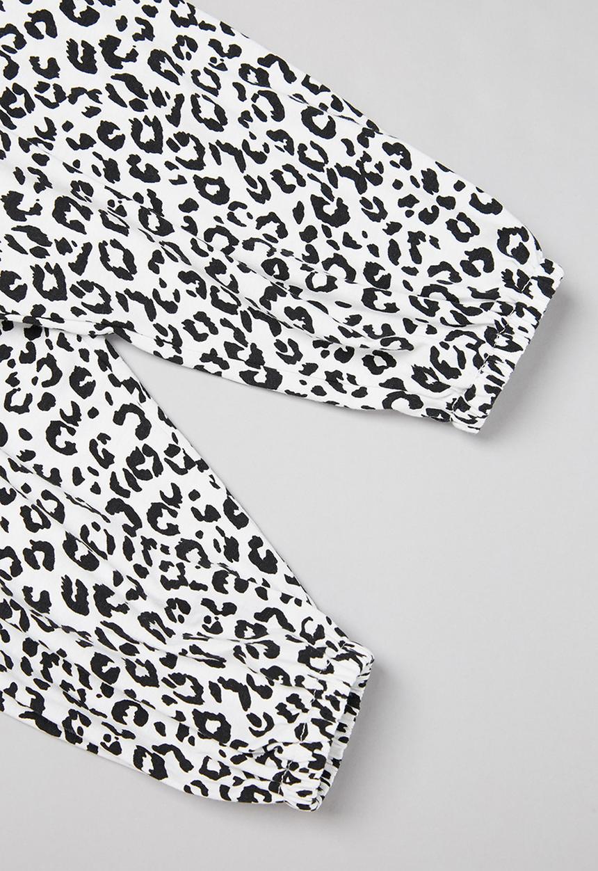 Pop Candy - Girls animal print pants - black & white