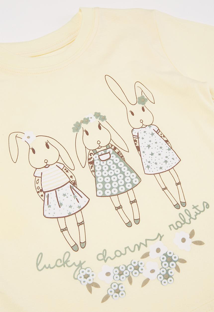 Pop Candy - Girls bunny tee - yellow