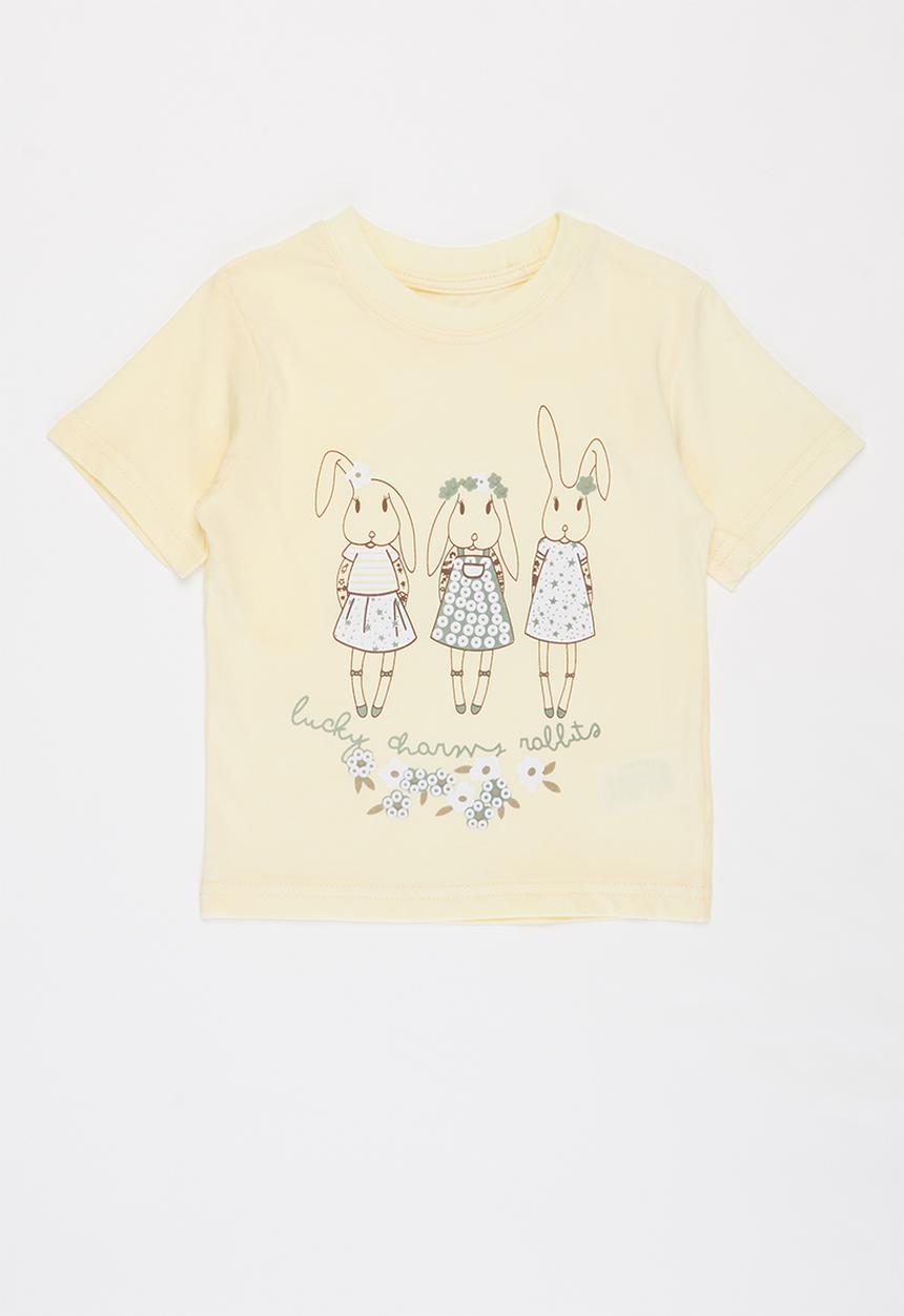 Pop Candy - Girls bunny tee - yellow