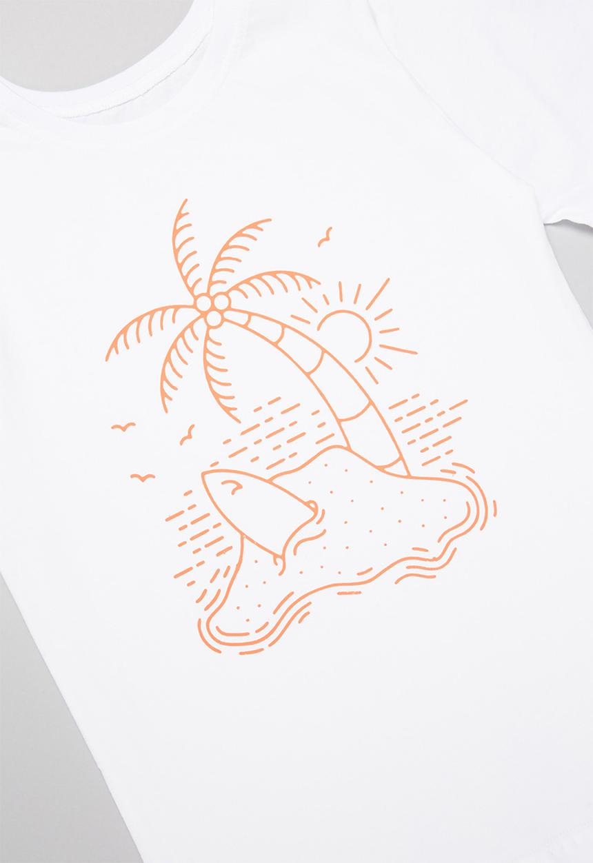 Pop Candy - Boys 2 pack printed tee - orange & white 