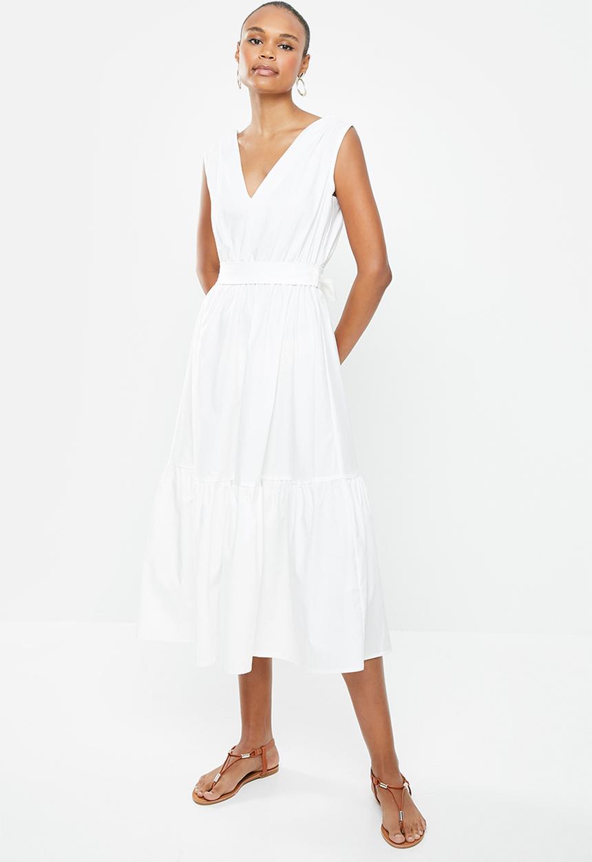 edit - Poplin midi dress - milk