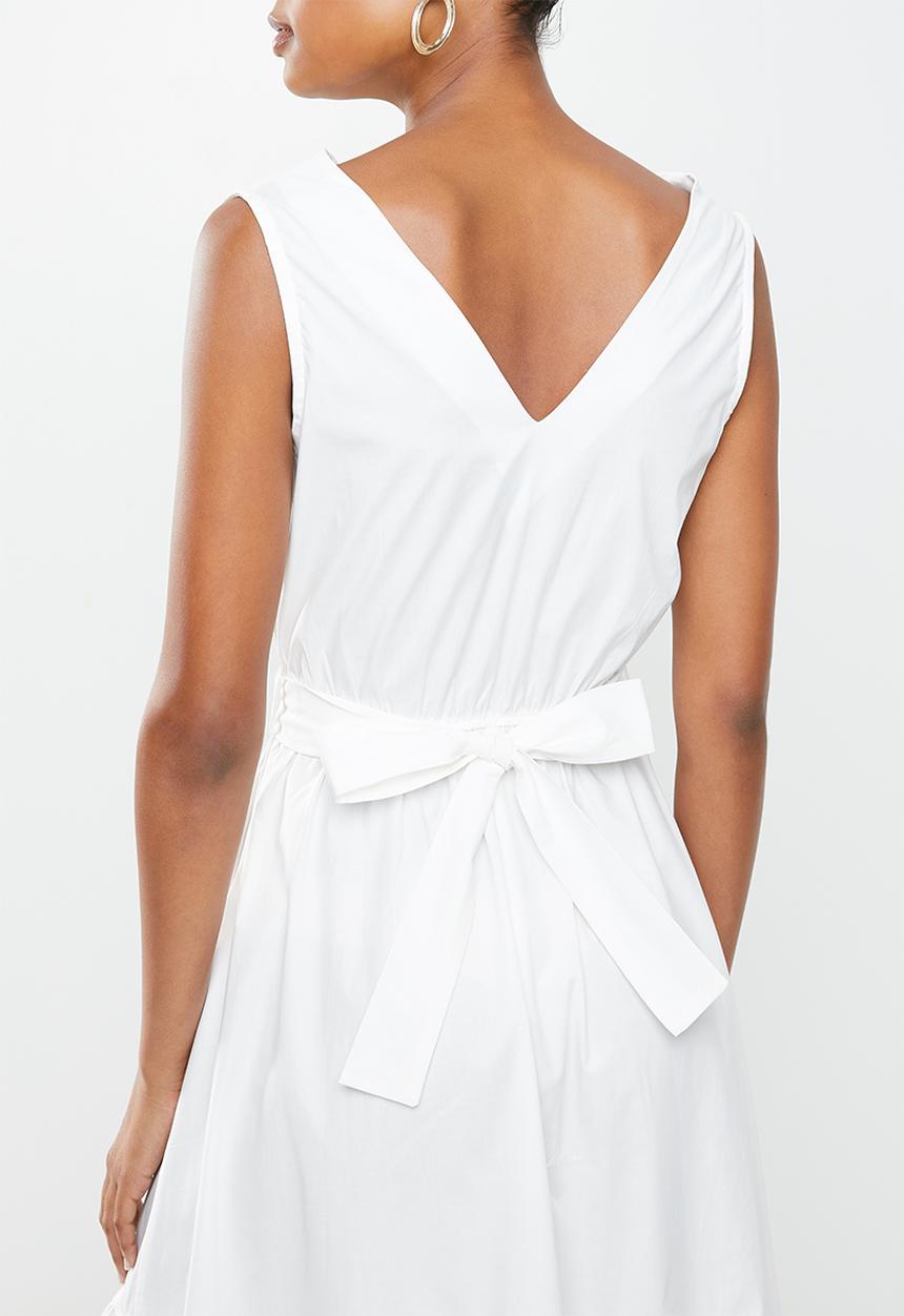 edit - Poplin midi dress - milk