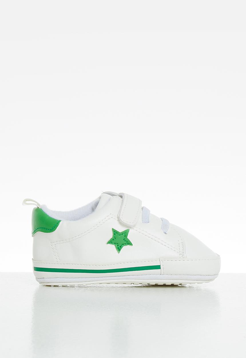 Pop Candy - Baby boys sof sole sneaker - white & green
