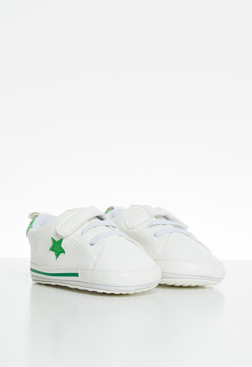 Pop Candy - Baby boys sof sole sneaker - white & green