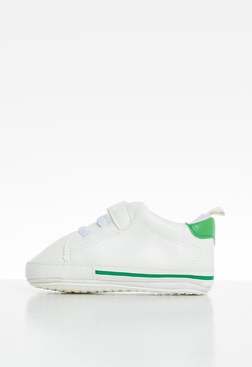 Pop Candy - Baby boys sof sole sneaker - white & green