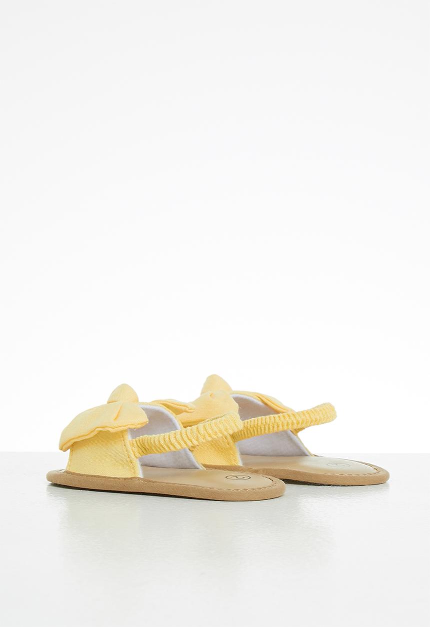 Pop Candy - Girls bow elastic sandal - yellow