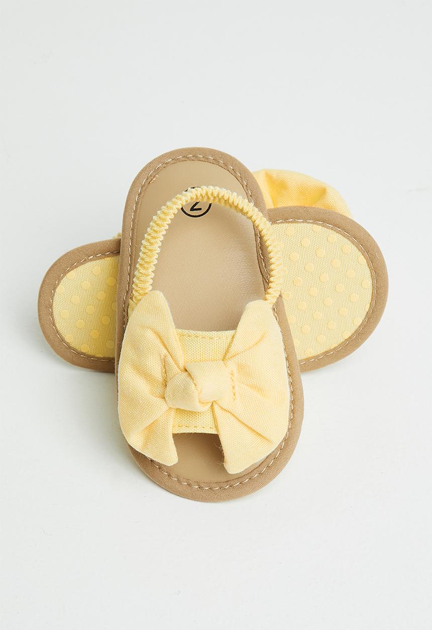 Pop Candy - Girls bow elastic sandal - yellow